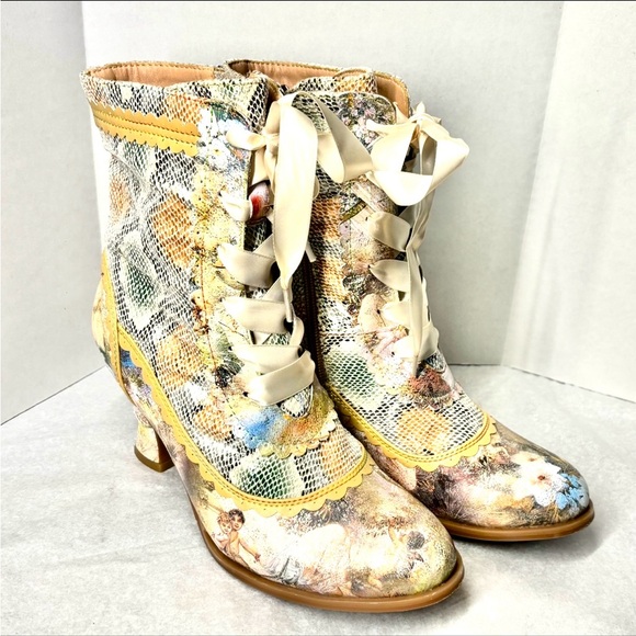 Spring Step L'Artiste Women's BEWITCH-PYTHON Metallic Animal Print Boots Sz 38 - Picture 10 of 10
